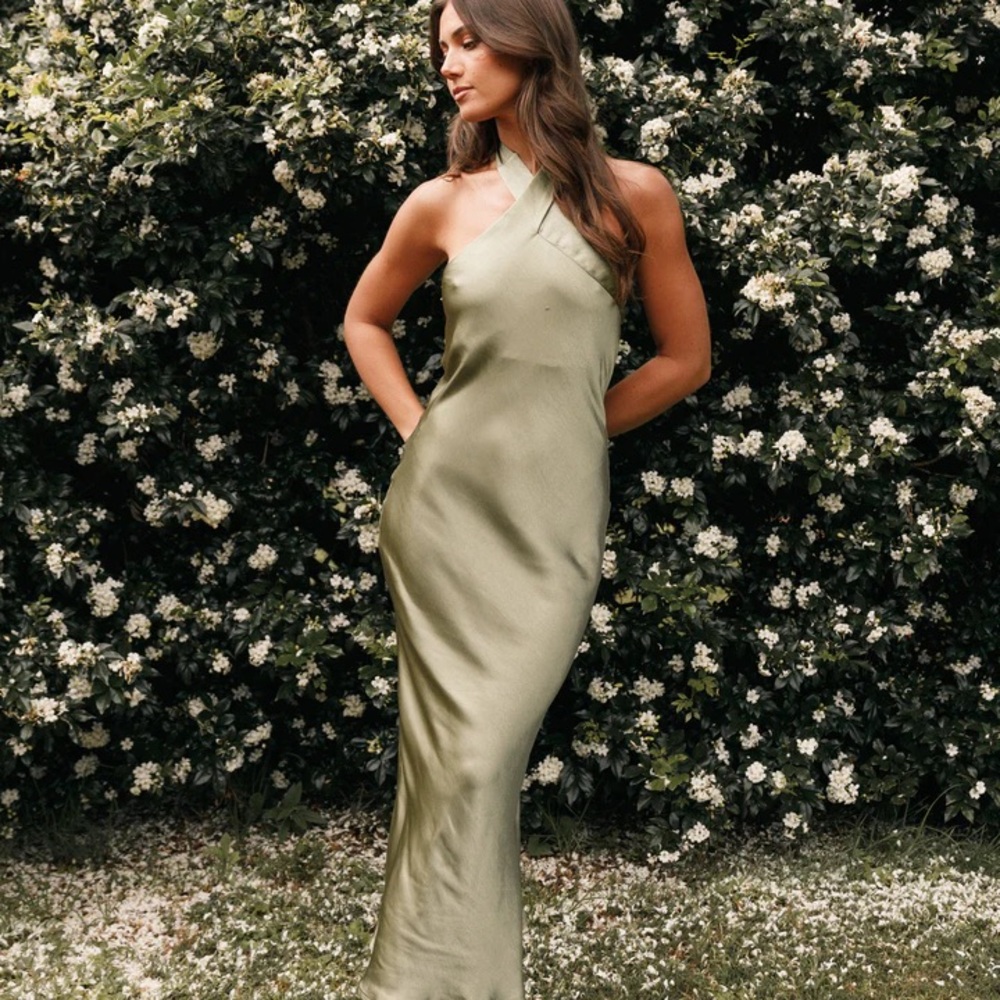 Petal and pup maxi dress olive green